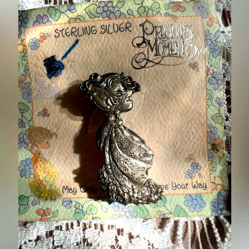 Vintage Sterling Silver Precious Moments Brooch